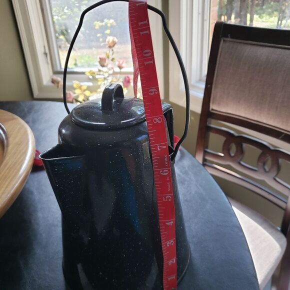 Metal Black Speckled Coffee Pot - Picture 8 of 8